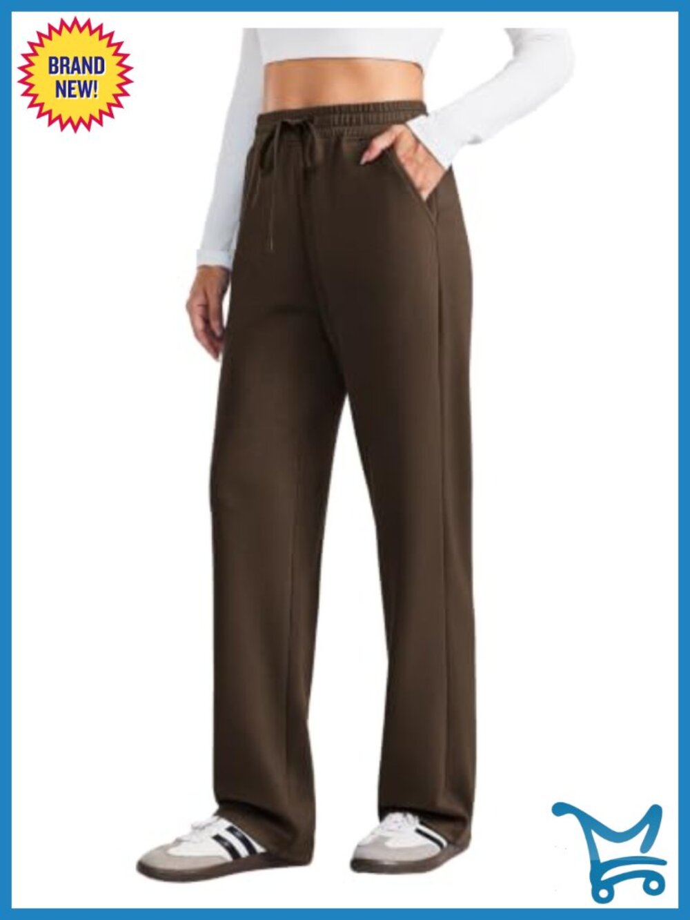 Women's High Waisted Straight Leg Sweatpants with Pockets Lounge Travel Pants